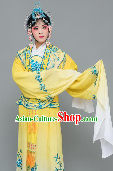 Chinese Traditional Peking Opera Princess Yellow Dress Classical Beijing Opera Actress Costume for Adults
