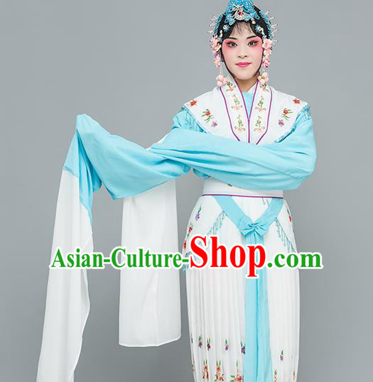 Chinese Traditional Peking Opera Peri White Dress Classical Beijing Opera Actress Costume for Adults