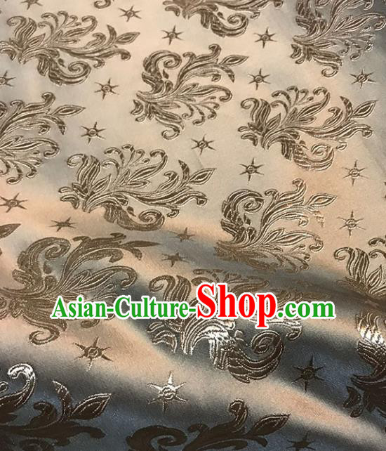 Asian Chinese Royal Pattern Light Tan Brocade Fabric Traditional Silk Fabric Tang Suit Material