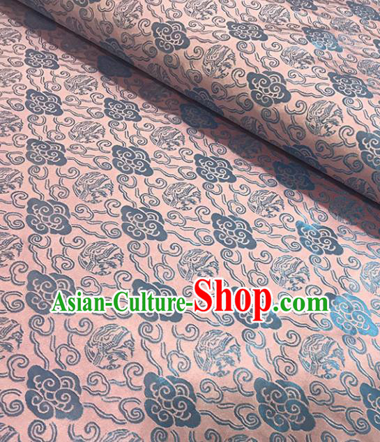 Asian Chinese Royal Clouds Pattern Pink Brocade Fabric Traditional Silk Fabric Tang Suit Material