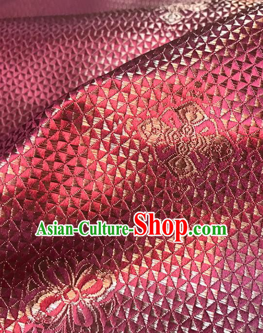 Asian Chinese Royal Clover Pattern Pink Brocade Fabric Traditional Silk Fabric Tang Suit Material