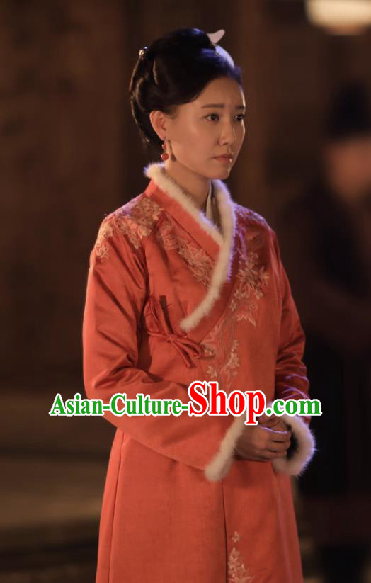 Chinese Ancient Drama The Story Of MingLan Song Dynasty Nobility Concubine Embroidered Winter Historical Costume for Women