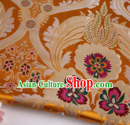 Asian Chinese Traditional Pattern Golden Nanjing Brocade Fabric Tang Suit Silk Material