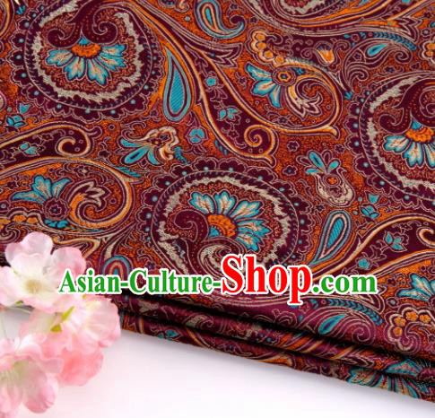 Asian Chinese Traditional Peacock Tail Pattern Purple Nanjing Brocade Fabric Tang Suit Silk Material