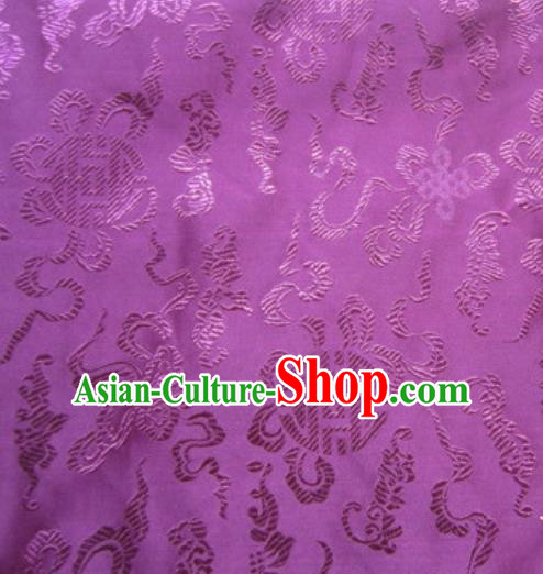 Asian Chinese Traditional Pomegranate Pattern Purple Satin Brocade Fabric Tang Suit Silk Material