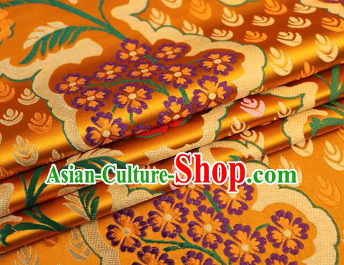 Asian Chinese Traditional Golden Nanjing Brocade Fabric Tang Suit Royal Pattern Silk Fabric Material