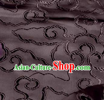 Asian Chinese Traditional Royal Auspicious Clouds Pattern Brown Brocade Fabric Tang Suit Silk Fabric Material