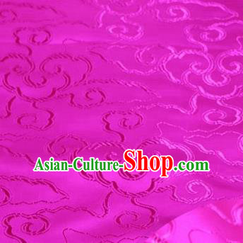 Asian Chinese Traditional Royal Auspicious Clouds Pattern Rosy Brocade Fabric Tang Suit Silk Fabric Material