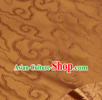 Asian Chinese Traditional Royal Auspicious Clouds Pattern Bronze Brocade Fabric Tang Suit Silk Fabric Material