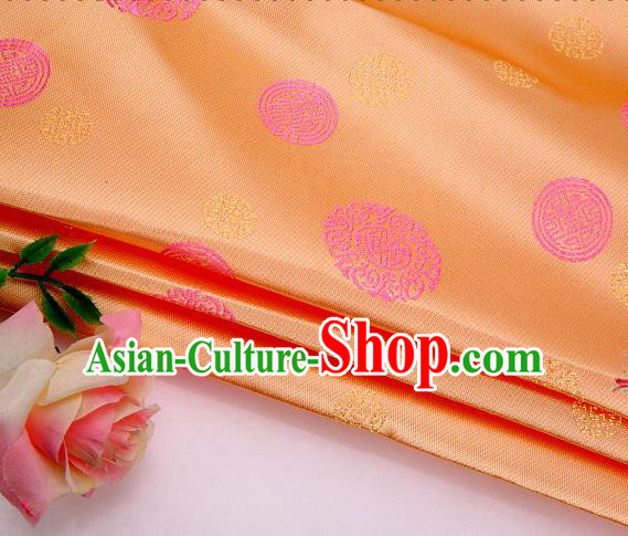 Asian Chinese Traditional Round Pattern Pink Brocade Fabric Tang Suit Silk Fabric Material