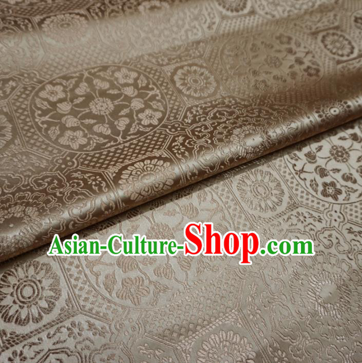 Asian Chinese Traditional Satin Fabric Classical Pattern Golden Brocade Tang Suit Silk Material