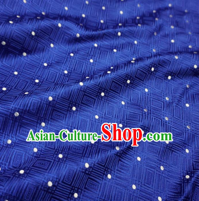 Asian Chinese Traditional Satin Fabric Classical Pattern Royalblue Brocade Tang Suit Silk Material