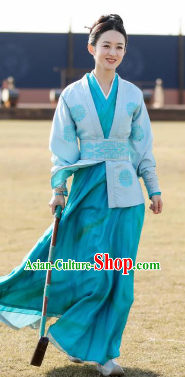 Chinese Ancient Drama The Story Of MingLan Song Dynasty Young Lady Embroidered Riding Costume for Women