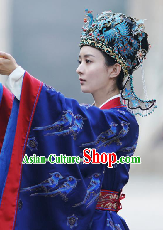 The Story Of MingLan Chinese Ancient Drama Song Dynasty Imperial Madame Embroidered Costume and Headpiece for Women