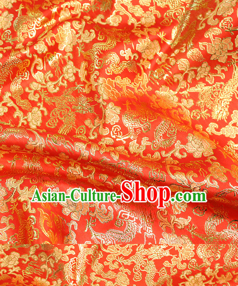 Wide Width Traditional Dragon Fabric