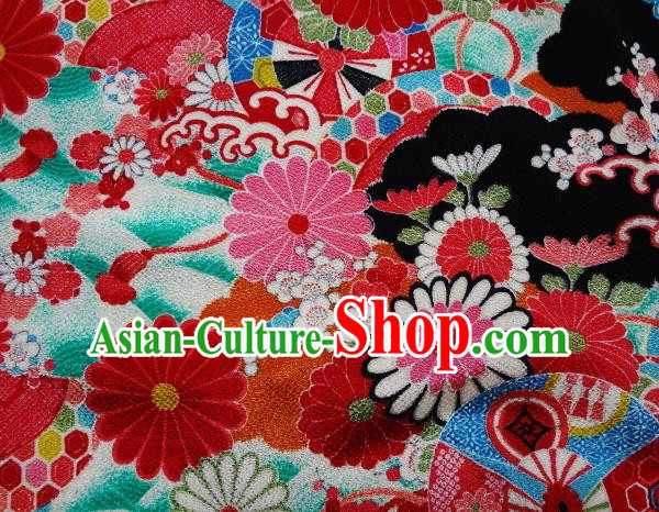 Asian Traditional Classical Pattern Tapestry Satin Nishijin Brocade Fabric Japanese Kimono Silk Material