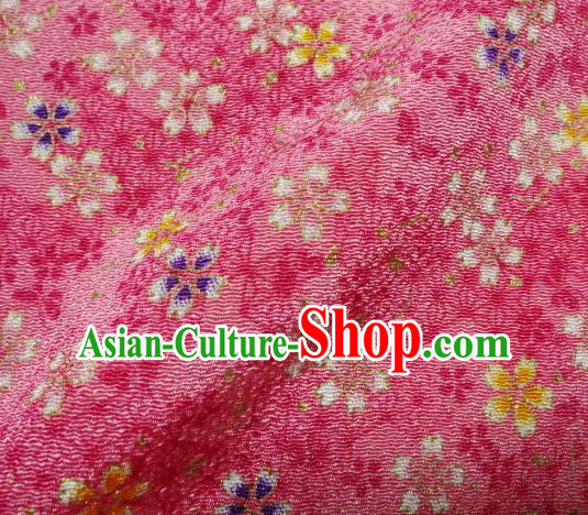 Asian Traditional Kimono Classical Sakura Pattern Pink Brocade Tapestry Satin Fabric Japanese Silk Material