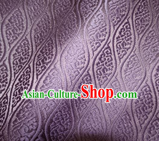 Asian Traditional Kimono Classical Pattern Purple Nishijin Brocade Tapestry Satin Fabric Japanese Silk Material