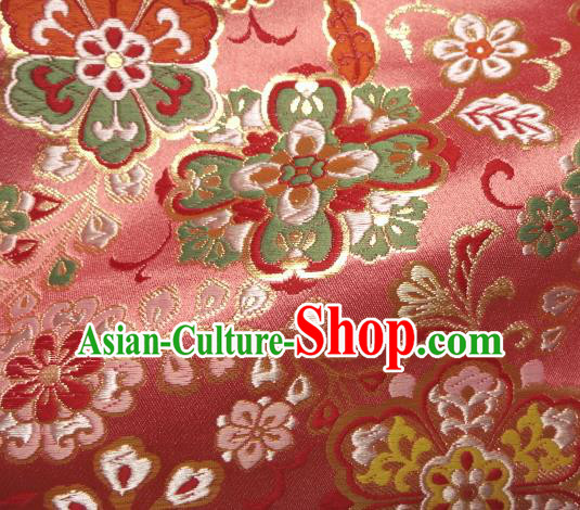 Asian Traditional Classical Pattern Damask Pink Brocade Fabric Japanese Kimono Tapestry Satin Silk Material