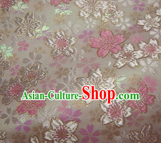 Asian Traditional Baldachin Classical Sakura Pattern Brocade Fabric Japanese Kimono Tapestry Satin Silk Material