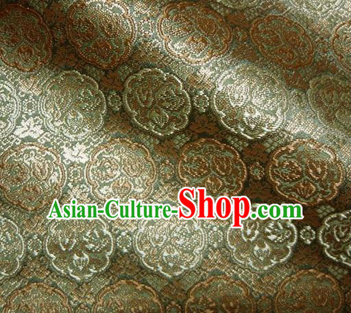 Asian Traditional Baldachin Classical Pattern Golden Brocade Fabric Japanese Kimono Tapestry Satin Silk Material