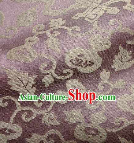 Asian Traditional Kimono Classical Calabash Pattern Purple Damask Brocade Fabric Japanese Kyoto Tapestry Satin Silk Material