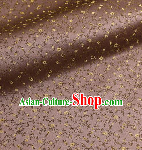 Asian Traditional Kimono Classical Vines Flower Pattern Purple Damask Brocade Fabric Japanese Kyoto Tapestry Satin Silk Material