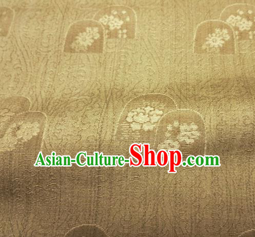 Asian Traditional Kimono Classical Pattern Golden Damask Brocade Fabric Japanese Kyoto Tapestry Satin Silk Material