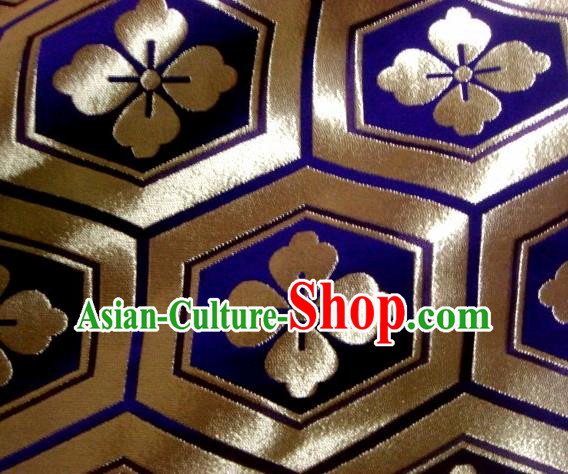 Asian Traditional Kyoto Kimono Classical Tortoise Shell Pattern Purple Damask Brocade Fabric Japanese Tapestry Satin Silk Material