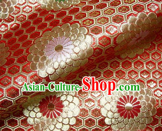 Asian Traditional Classical Chrysanthemum Pattern Damask Brocade Fabric Japanese Kimono Tapestry Satin Silk Material