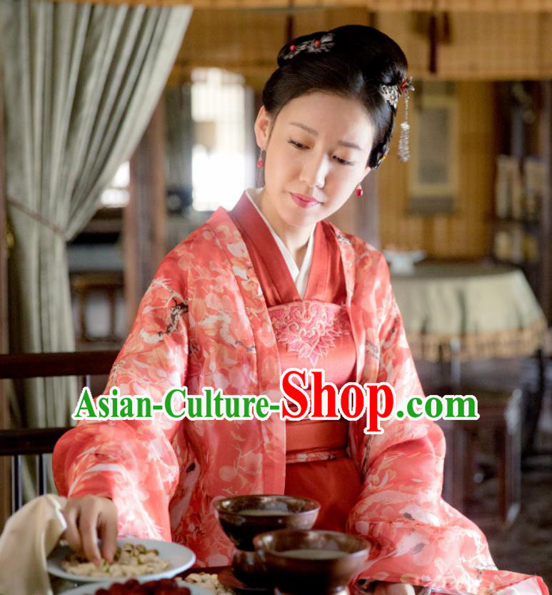 The Story Of MingLan Chinese Ancient Nobility Concubine Hanfu Dress Song Dynasty Embroidered Costume for Rich Women