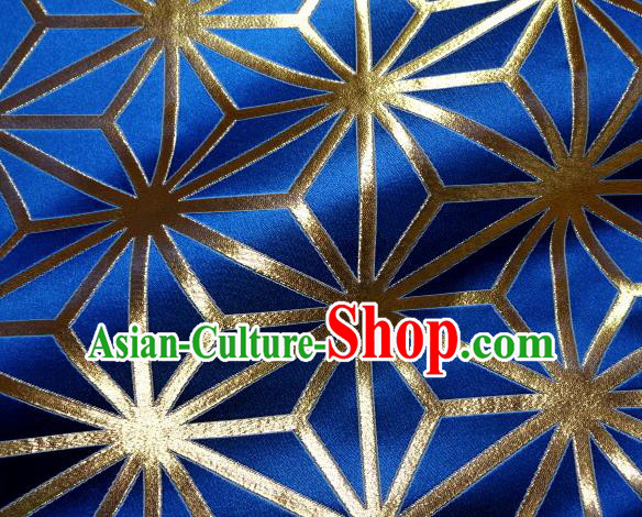 Asian Japanese Traditional Royalblue Brocade Classical Pattern Baldachin Fabric Kimono Tapestry Satin Silk Material