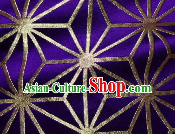 Asian Japanese Traditional Purple Brocade Classical Pattern Baldachin Fabric Kimono Tapestry Satin Silk Material