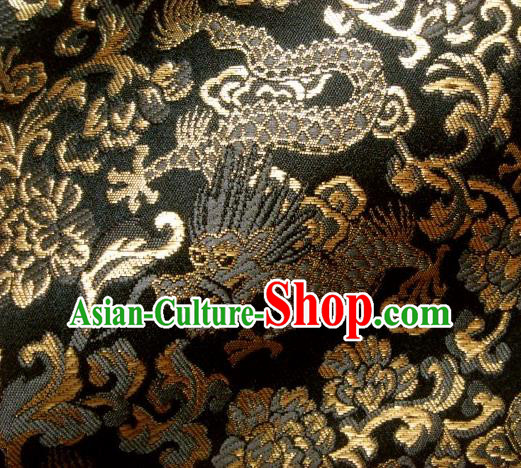 Asian Japanese Traditional Kimono Tapestry Satin Brocade Fabric Classical Dragons Pattern Baldachin Silk Material