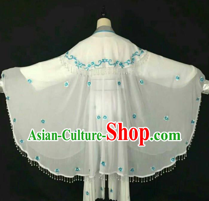 Chinese Traditional Beijing Opera Blues White Dress Ancient Peri Costume for Women