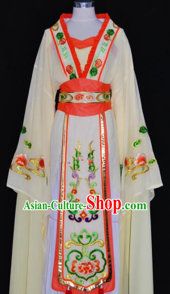 Chinese Traditional Beijing Opera Actress Yellow Dress Peking Opera Princess Embroidered Costume for Women