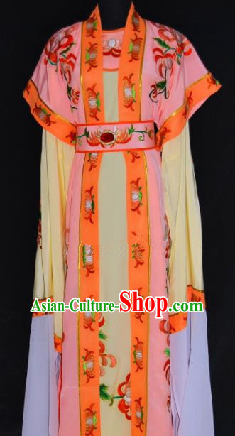 Chinese Traditional Beijing Opera Niche Embroidered Pink Robe Peking Opera Scholar Costume for Men