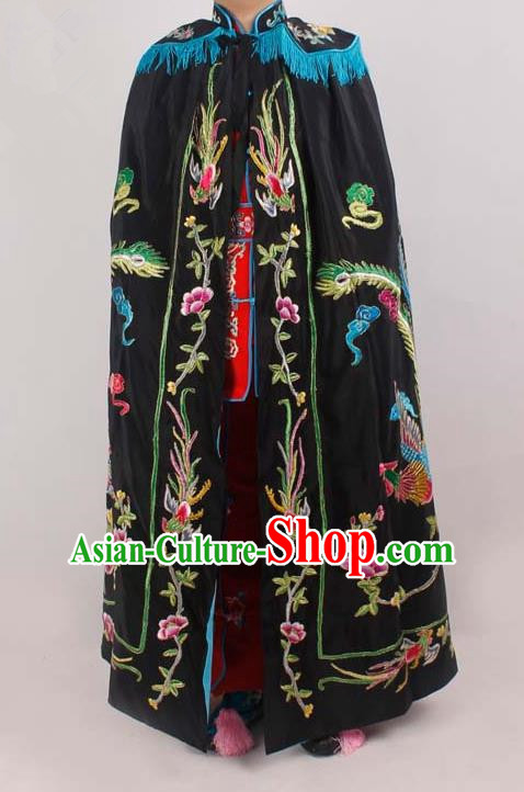 Chinese Traditional Beijing Opera Diva Embroidered Black Cloak Ancient Imperial Concubine Costume for Women