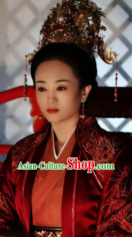 The Story Of MingLan Chinese Ancient Song Dynasty Empress Embroidered Replica Costume and Headpiece for Women