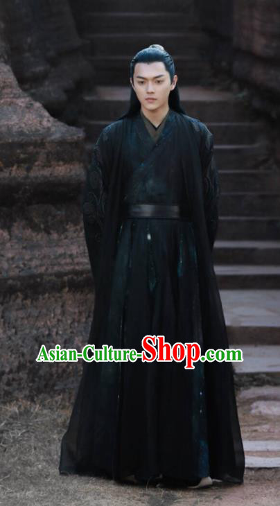 Chinese Ancient Swordsman Faction Master Drama Zhao Yao Knight Replica Costume for Men