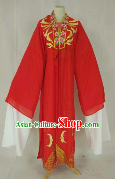 Chinese Traditional Beijing Opera Niche Red Cloak Ancient Scholar Embroidered Costume for Men