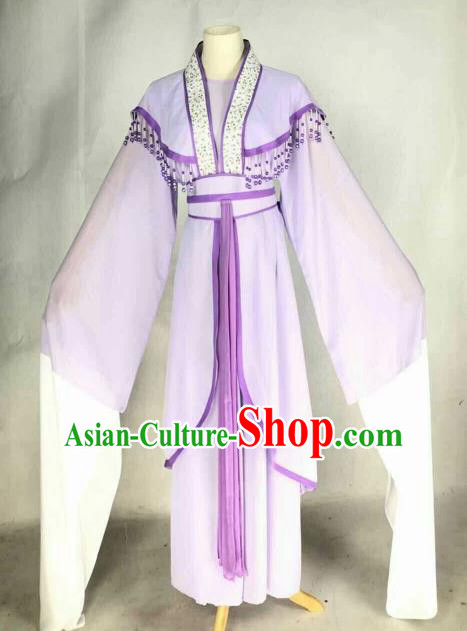 Chinese Traditional Beijing Opera Actress Purple Dress Ancient Nobility Lady Costume for Women