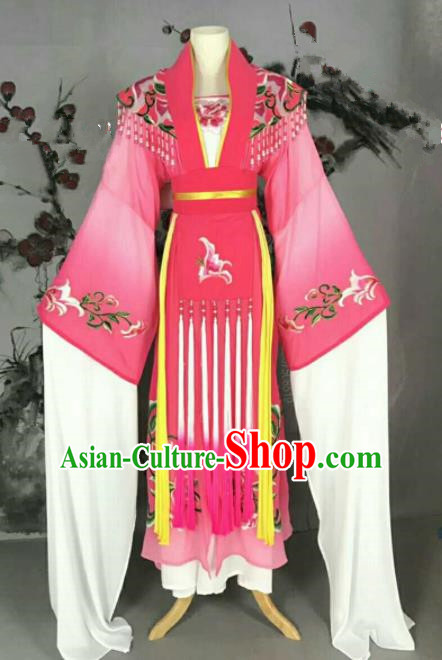 Traditional Chinese Peking Opera Nobility Lady Pink Dress Ancient Peri Princess Costume for Women