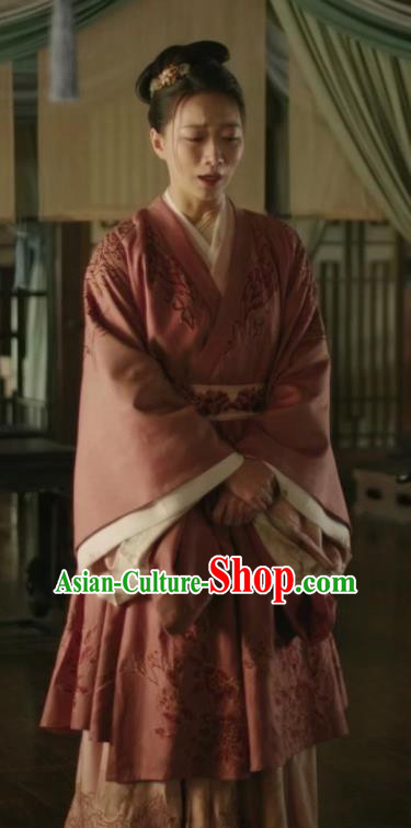 Traditional Chinese Ancient Song Dynasty Nobility Lady Embroidered Dress Drama The Story Of MingLan Replica Costume for Women