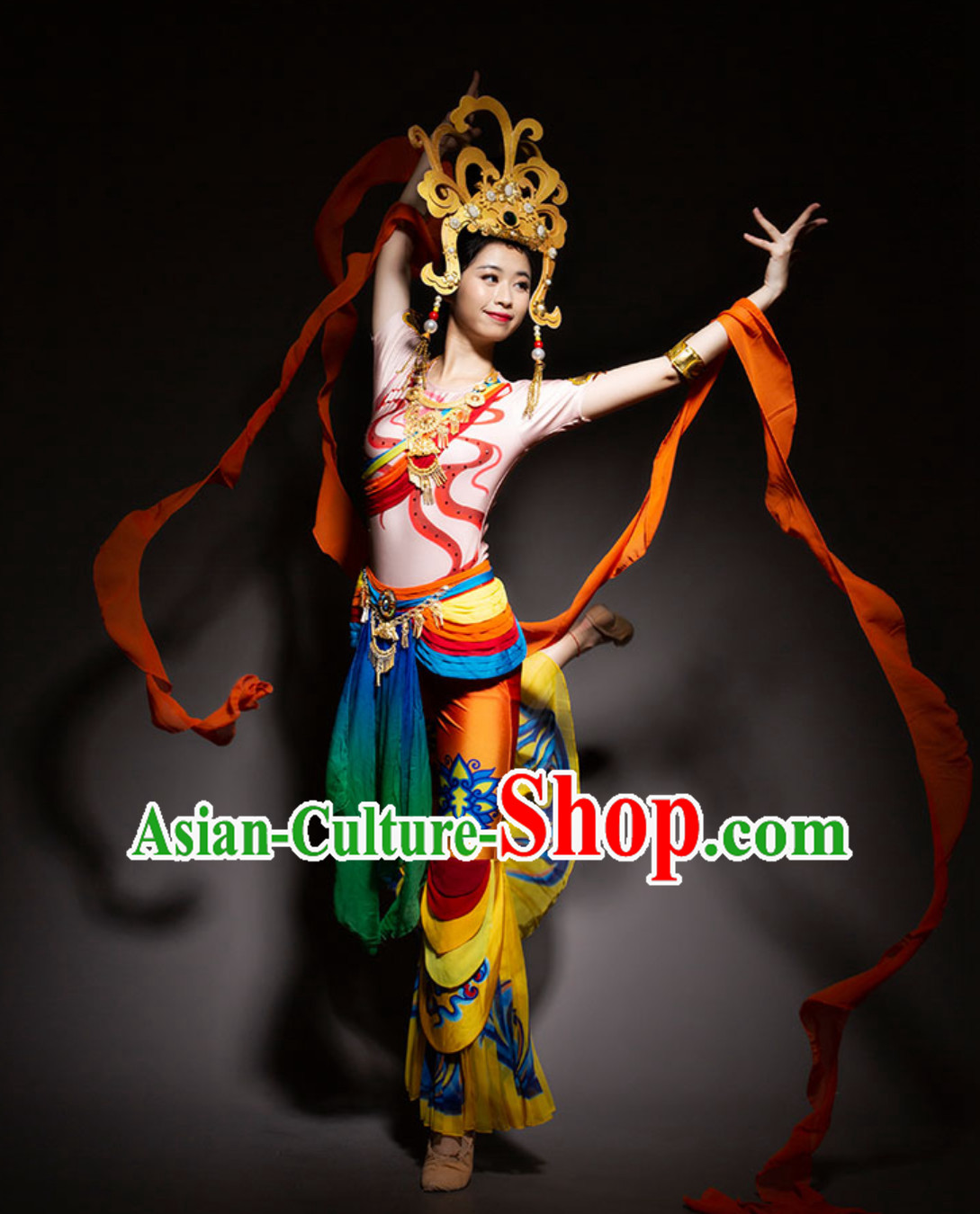 Ancient Chinese Handmade White Tara Deity Costume Complete Set
