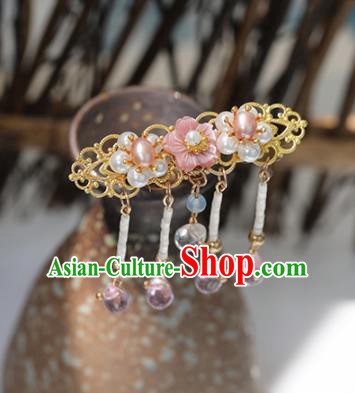 Chinese Ancient Princess Flower Hairpins Traditional Hanfu Hair Accessories for Women