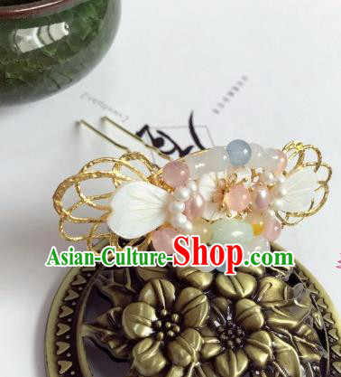 Chinese Ancient Princess Aventurine Hairpins Traditional Hanfu Hair Accessories for Women