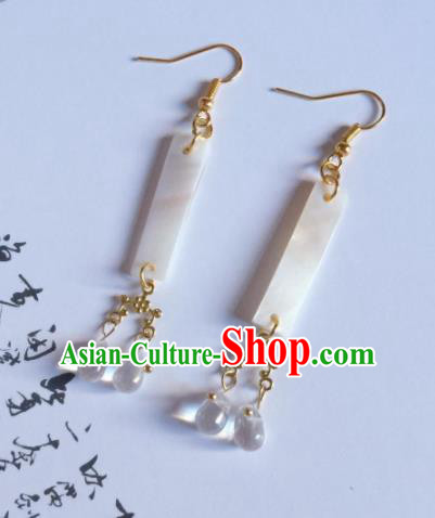 Chinese Traditional Hanfu Ear Accessories Ancient Princess Hanfu Jade Earrings for Women