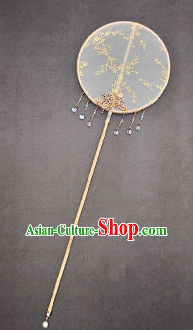 Chinese Traditional Hanfu Fans Ancient Princess Round Fans for Women