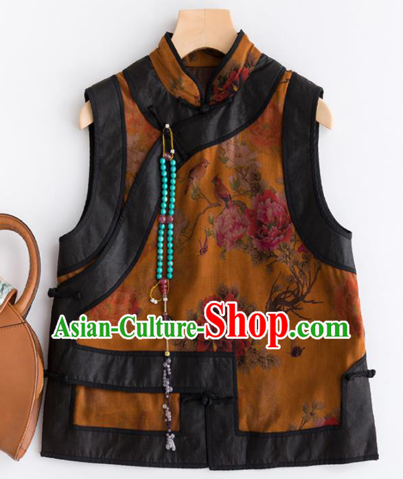 Traditional Chinese National Costume Tang Suit Watered Gauze Waistcoat for Women